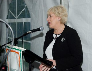 Minister Humphreys addresses assembled crowds at the Great Hunger Commemoration ceremony